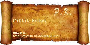 Pittik Kolos névjegykártya